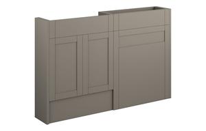Abbi 1236mm Slim Basin & WC Unit Pack - Matt Stone (Grey Cab)